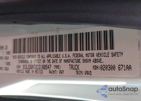 2012 Ram 1500 St from USA, damaged, VIN 3C6JD6AT2CG188547